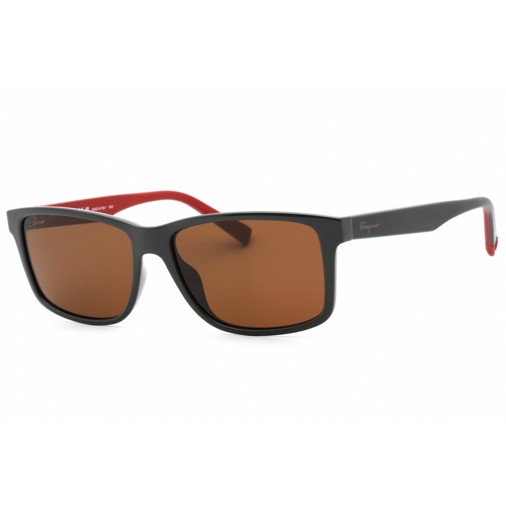 NWT Salvatore Ferragamo SF938S Dark Grey Rectangle 57mm Sunglasses